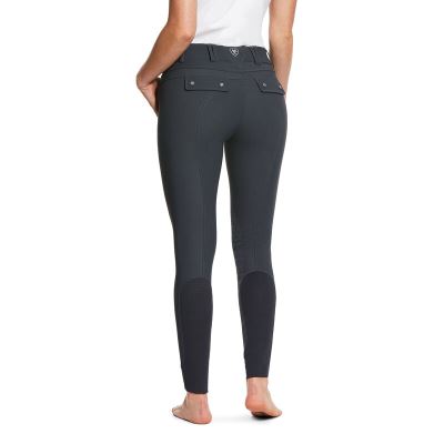 Ariat English: Tri Factor Grip Knee Patch Breech Leggings Mujer - Gris Oscuro (CQFKG5217)